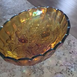Indiana Glass Harvest Iridescent Glass Decorative Bowl - Home Art